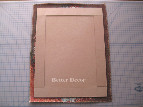 How to stretch tapestry on chipboard - step 2