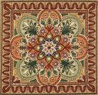 Tapestry pillow cover "Green and Orange Ornament"