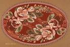 Tapestry table oval mat "Poppies on Burgundy Background"